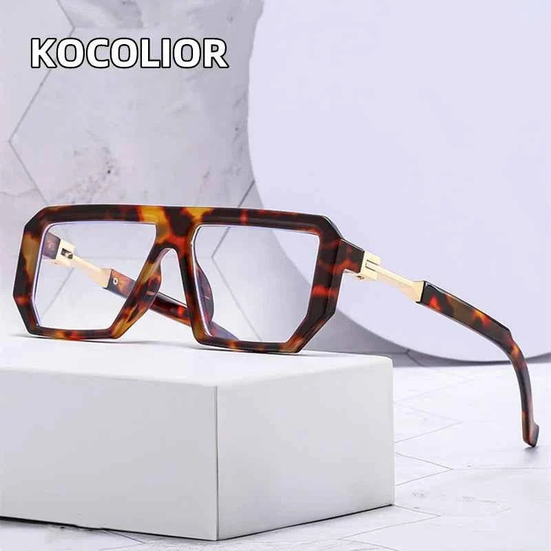 KOCOLIOR 2024 New Square Alloy Anti Blue Light Reading Glasses for Man and Woman Personalized and Fashionable Presbyopia Glasses - Maliame Store