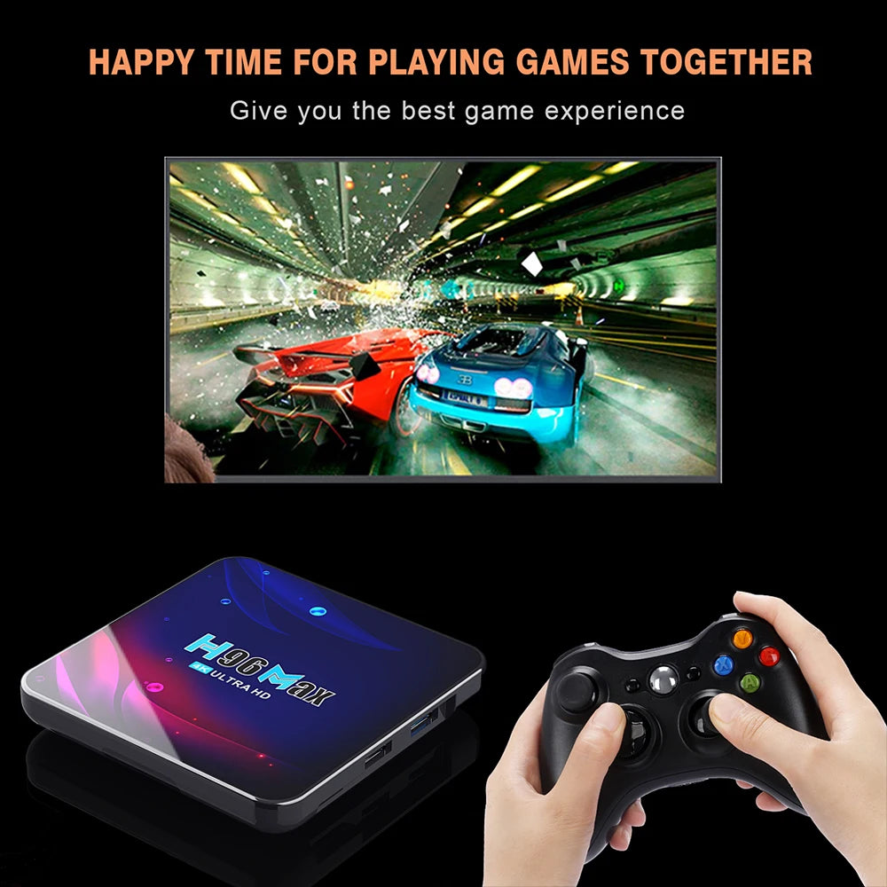 4K Ultra HD H96 Max V11 Smart TV Box Android 11 Quad-Core CPU 4G 32G BT4.0 4k Wifi2.4G/5G Support Mouse And Keyboard Tvbox