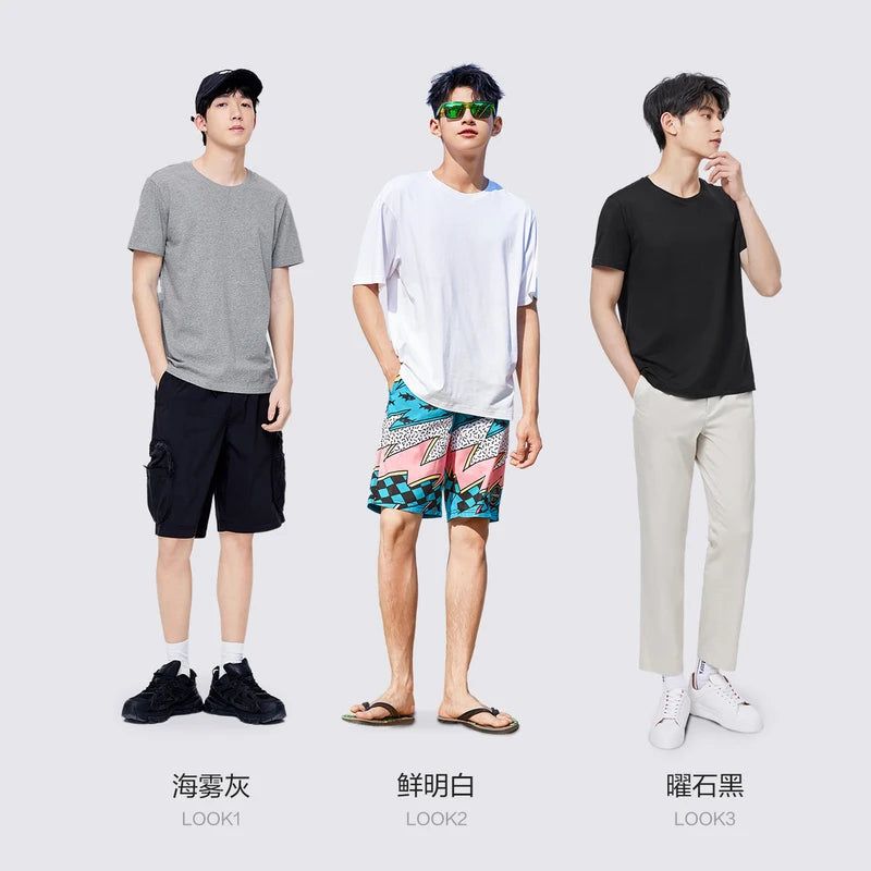 Semir Short Sleeve Men T-Shirt Cotton 2025 Summer New Man Clothing Thin And Versatile T Shirt Couples Solid Color Tops - Maliame Store