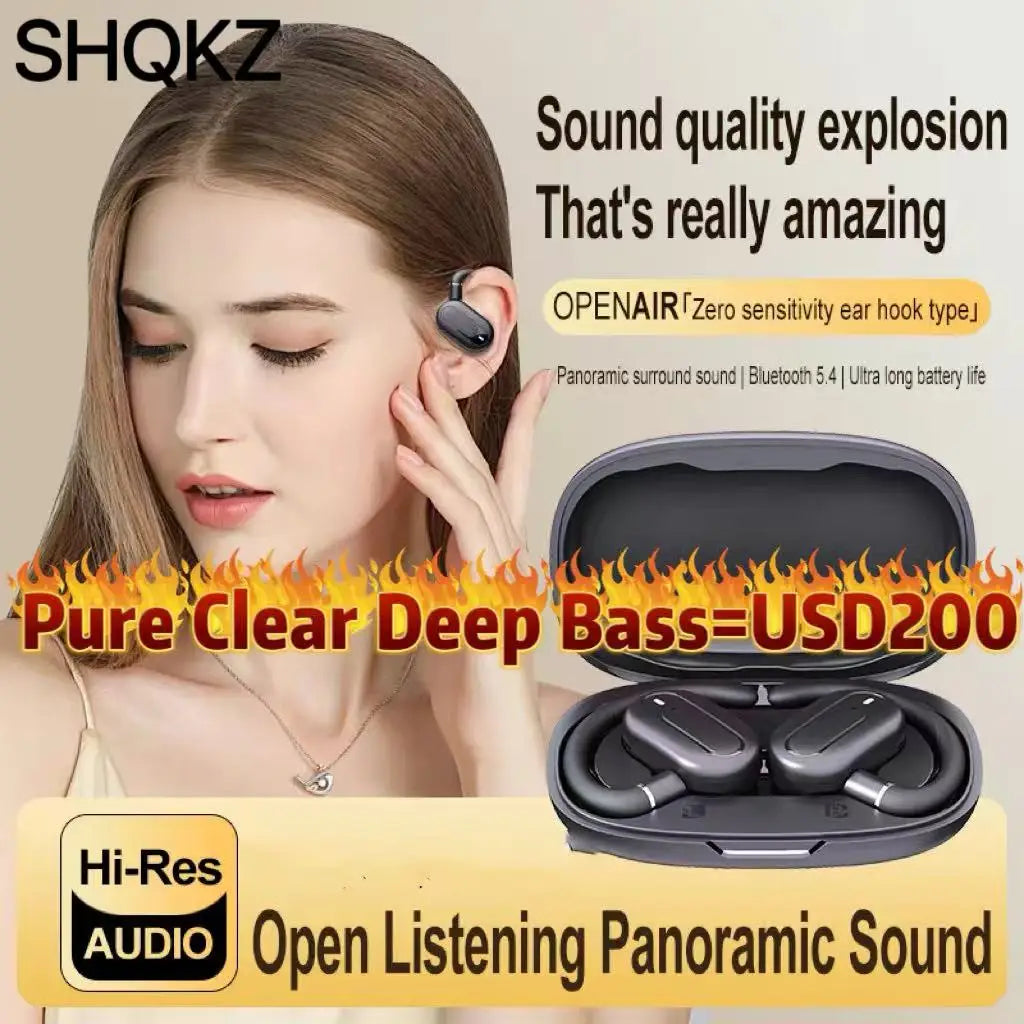 for shokz openfit air bass bone conduction headphones Open Ear OWS bluetooth Earphones HiFi Headset sport Control TWS Earbuds - Maliame Store