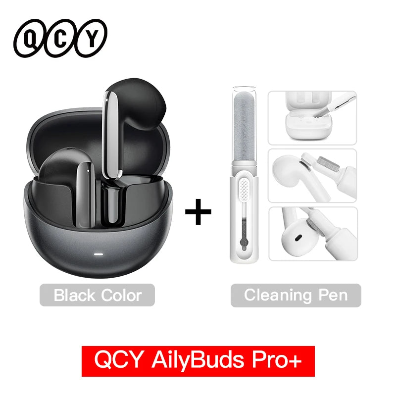 QCY HT10 AilyBuds Pro+ ANC Wireless Earphone Hi-Res Audio with LDAC Bluetooth 5.3 Earbuds 6 Mic AI HD Call Multipoint Connection - Maliame Store
