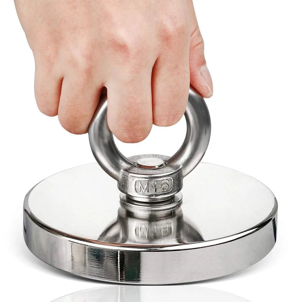 Super Strong Neodymium Fishing Magnets Heavy Duty imanes Magnet with Countersunk Hole Eyebolt for Salvage Magnetic Fishing - Maliame Store