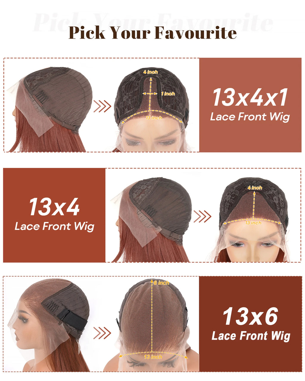 HD Straight Lace Front Wig Layered Wigs Reddish Brown Layered Cut Lace Wigs Copper Red Synthetic Butterfly Haircut Glueless Wigs - Maliame Store