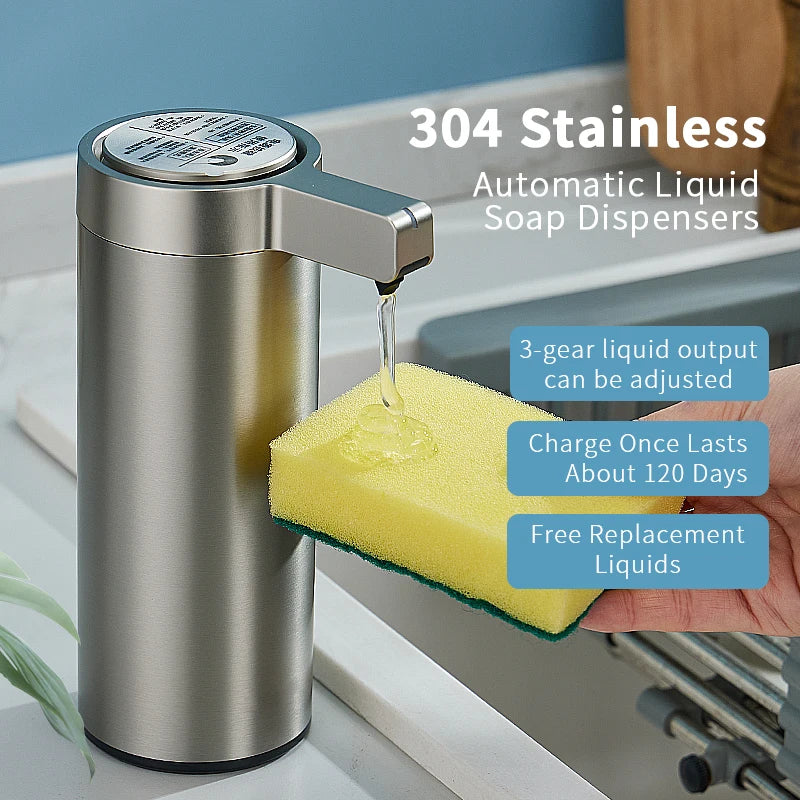 Automatic Soap Dispenser Stainless Steel for Effortless Kitchen Cleanliness