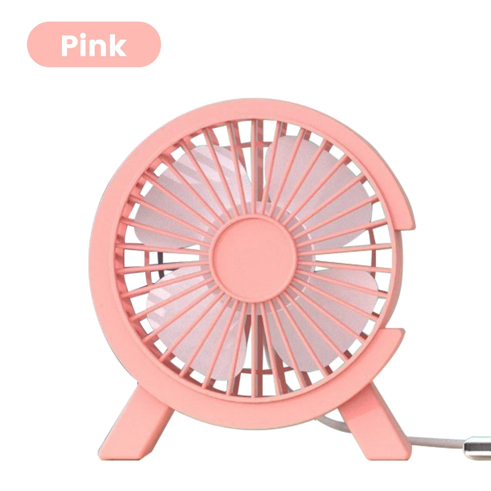Mini Ventilateur USB Portable – Bureau, Dortoir, Étudiant (Rose, Vert, Blanc)