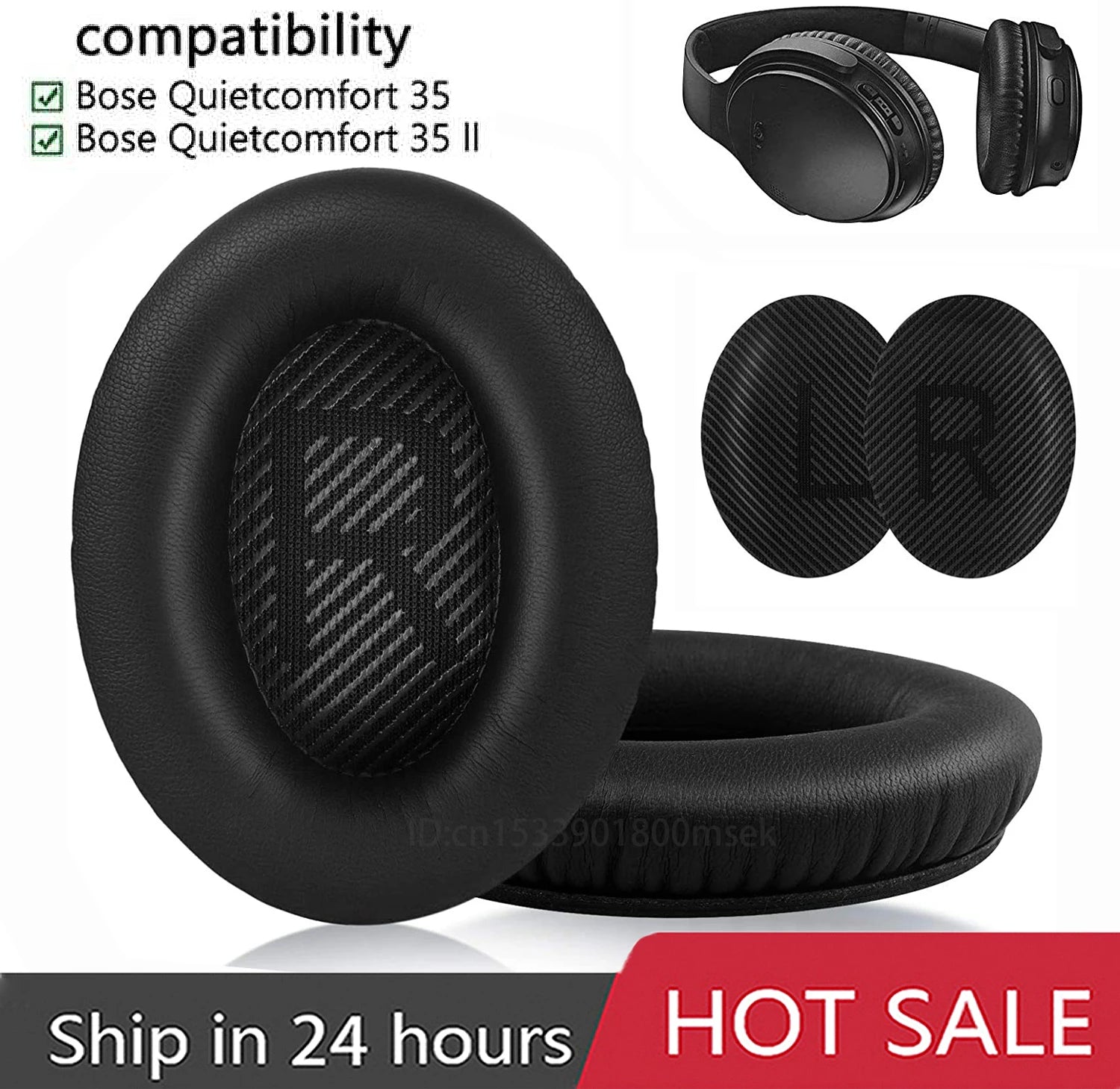 Replacement Ear Pads for BOSE QC35 QC45 for QuietComfort 35 45 & 35 II Headphones Memory Foam Ear Cushions High Quality - Maliame Store