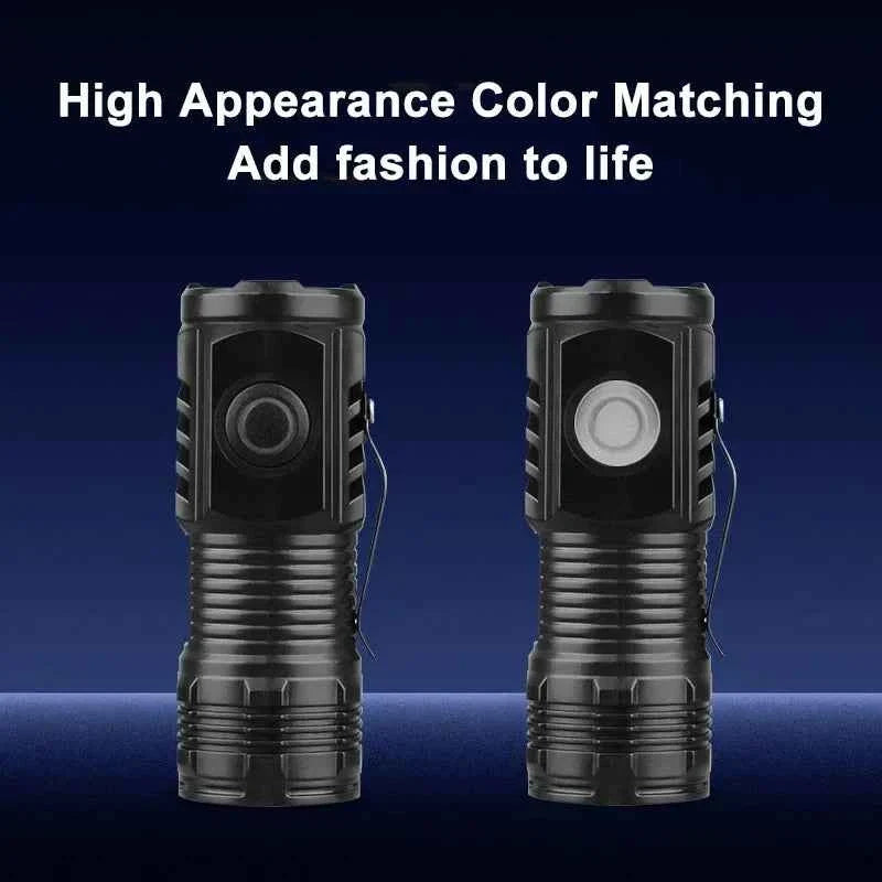 Portable Mini LED Flashlight 3LED Ultra Strong Light Flash Light USB Rechargeable Built-in Battery with Pen Clip - Maliame Store