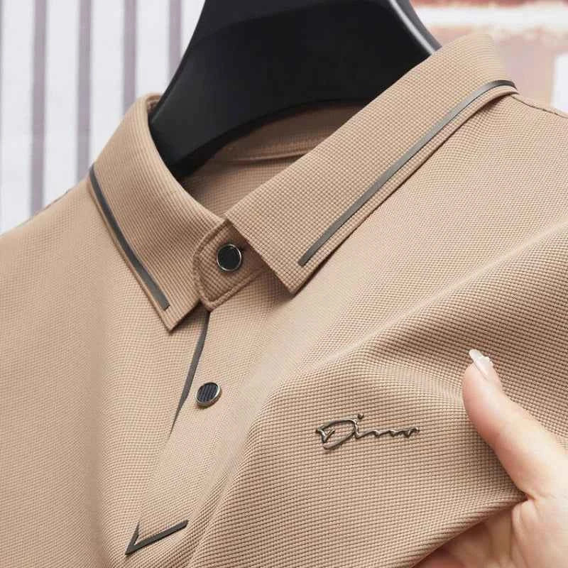 Men's Premium Polo Shirt - Seamless Luxury Cool Fabric for Business Casual & Golf Slim Fit Blouse - Maliame Store