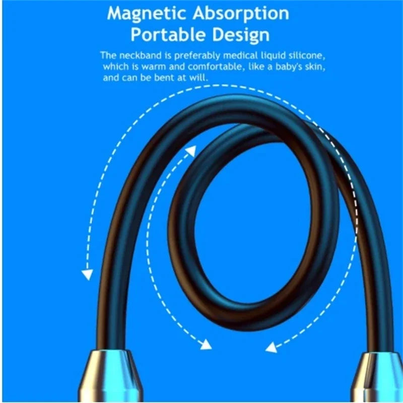 Wireless Headphone Fone Bluetooth 5.0 Neckband Earphones Silicone Hifi Stereo Sports Headset Halter Waterproof Magnetic Earbuds - Maliame Store