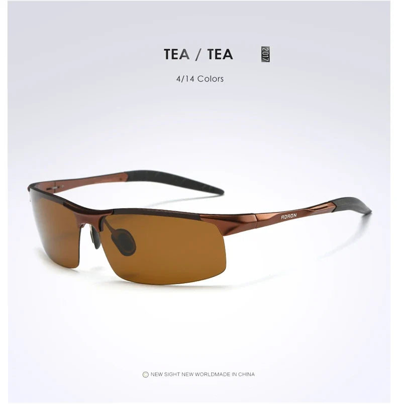 VCKA Men Alloy Half Frame Myopia Sunglasses Women Sports Drive Polarized Custom Prescription Goggles -0.5 to -6.0 - Maliame Store