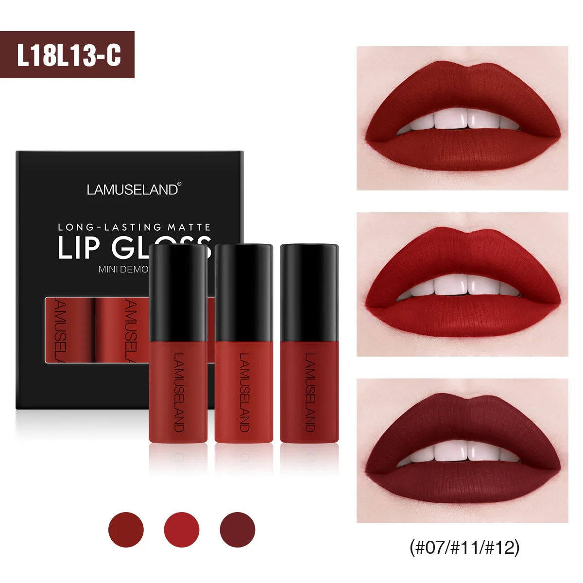 Mini 12 Colors Liquid Lip Gloss Waterproof Non-stick 24 Hours Long Lasting Velvet Matte Lipstick Lip Gloss Cosmetic Makeup Care - Maliame Store
