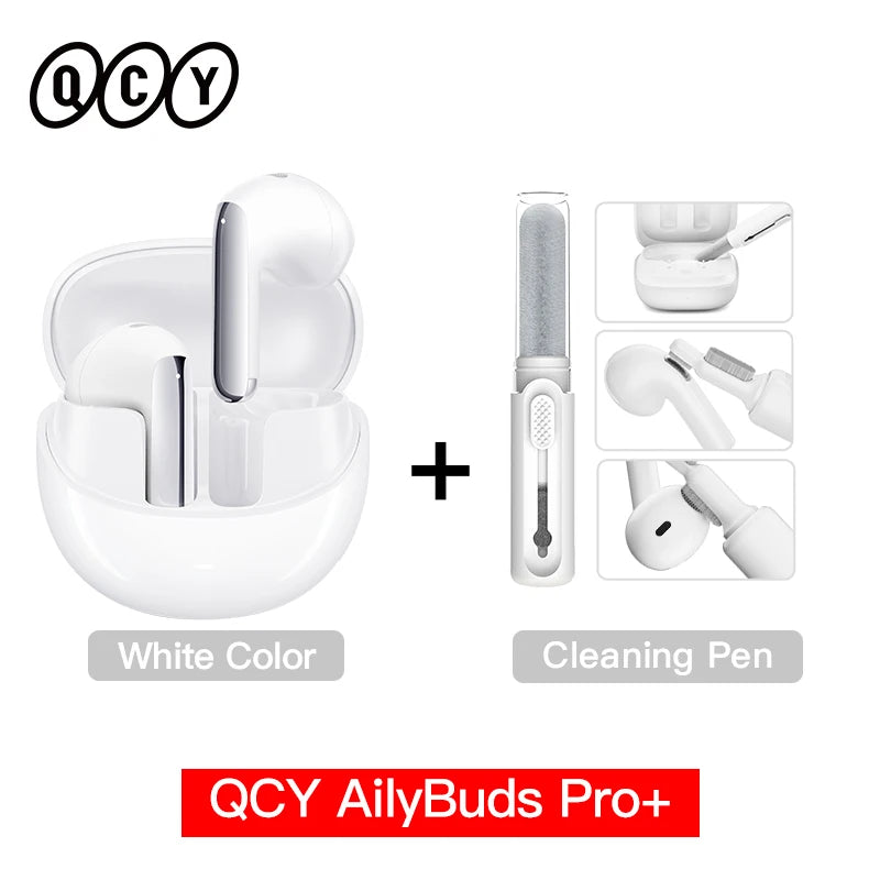 QCY HT10 AilyBuds Pro+ ANC Wireless Earphone Hi-Res Audio with LDAC Bluetooth 5.3 Earbuds 6 Mic AI HD Call Multipoint Connection - Maliame Store