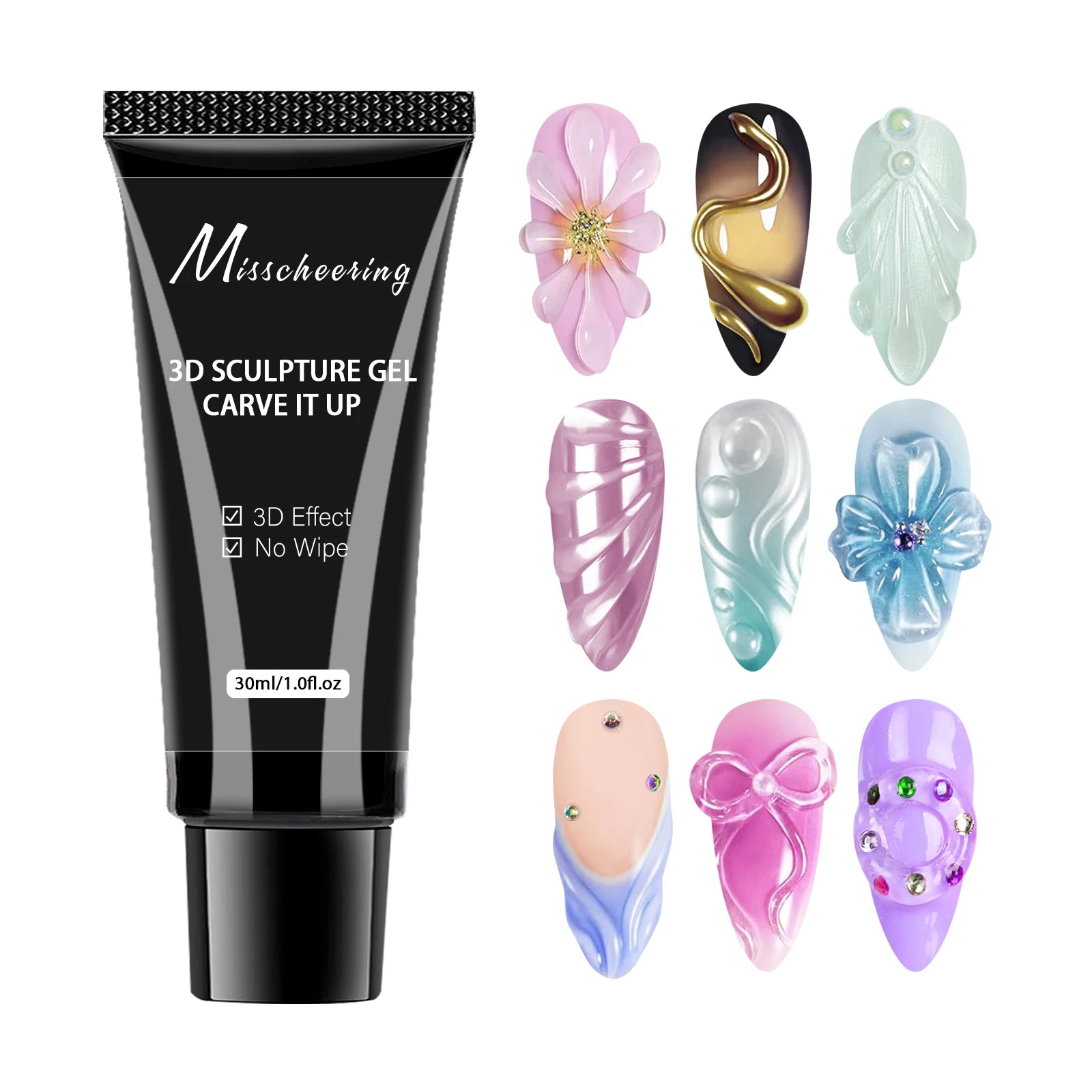 30g Nail Rhinestone Glue for Nails Super Strong Gel Nail Glue for Nail Charm 3D Nails Bling Gel Decoration Gem Nail Art Diamonds - Maliame Store