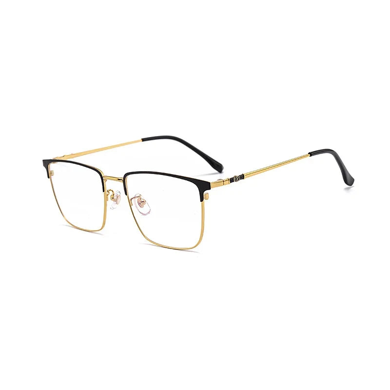 Progressive Multifocal Reading Glasses Blue Light Blocking Men,Large Oversized Metal Frame, Computer Readers Anti UV/Eyestrain - Maliame Store