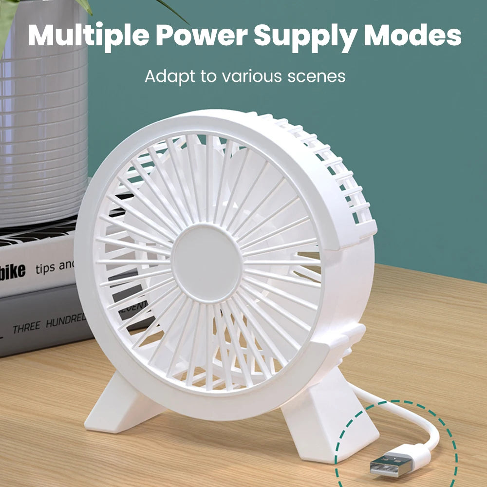 Mini Ventilateur USB Portable – Bureau, Dortoir, Étudiant (Rose, Vert, Blanc)
