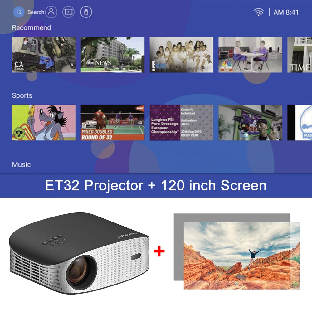 Touyinger ET32 1500ANSI Full HD 4K Projector  5G WIFI Home theater Media Video Player Smart Beamer