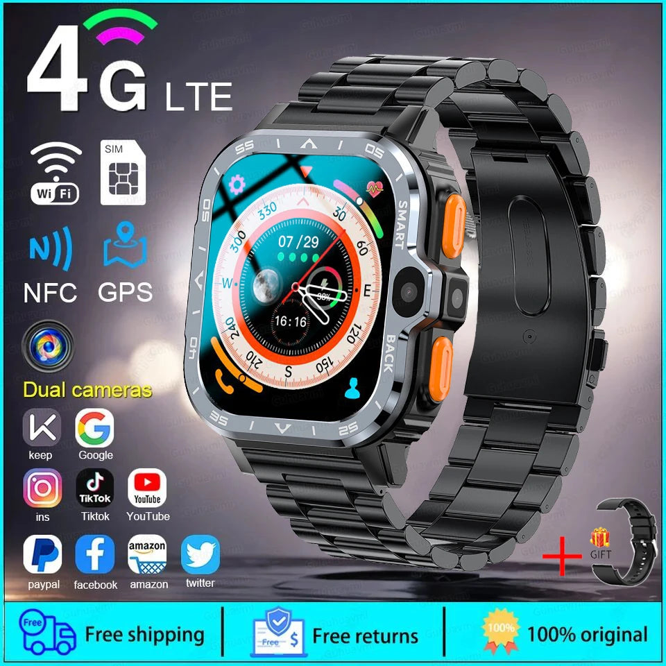 New For XIAOMI PGD Android Smart Watch Men GPS 16G/64G ROM Storage HD Dual Camera  2G 4G SIM WIFI Wireless Fast Internet Access - Maliame Store