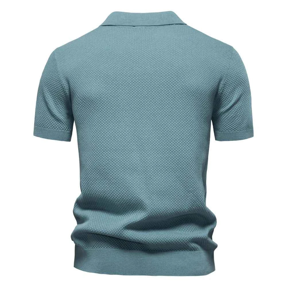 AIOPESON Men's Summer Breathable Polo Shirt Short Sleeve Solid Color Casual Polo Shirts for Men Lightweight Stretch Polo ﻿ - Maliame Store