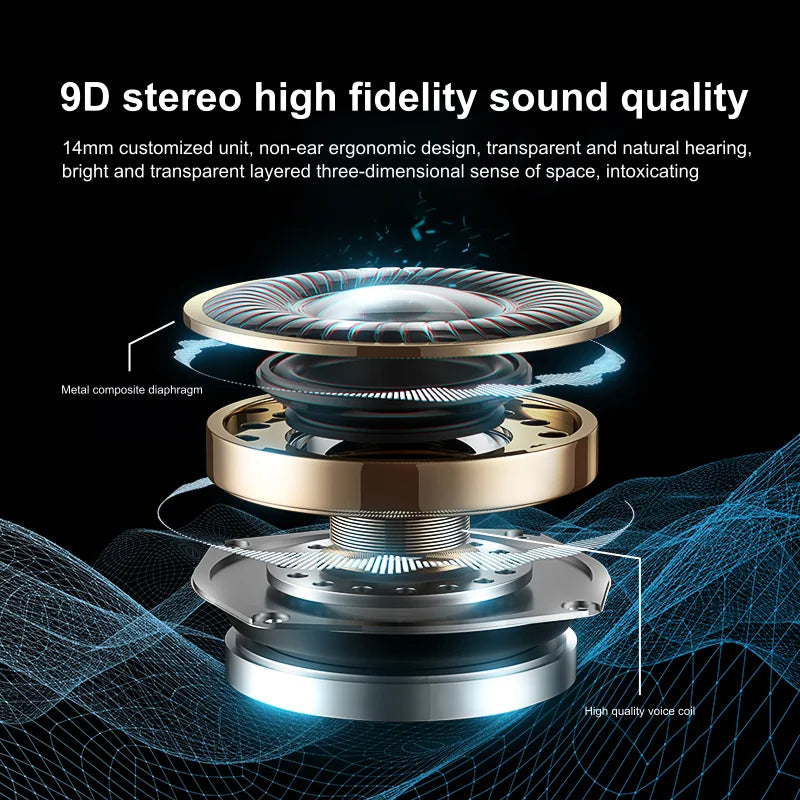 Pour Bosebye A520 Écouteurs Bluetooth 5.3 HiFi Stéréo Étanche à Commande Tactile Écouteurs TWS Écouteurs Sport Sans Fil avec Micro