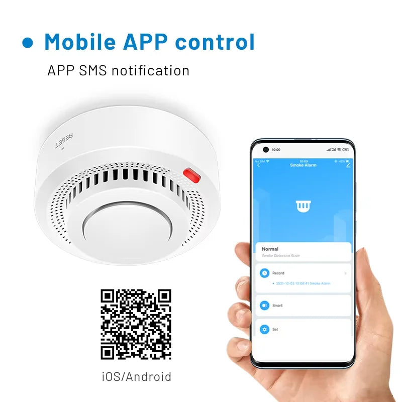 Tuya Smart WiFi Smoke Sensor Fire Protection Smoke Detector 85dB Sound Security System Firefighters  Smartlife APP Control - Maliame Store