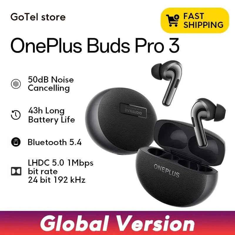 Auriculares Bluetooth OnePlus Buds Pro 3 TWS con cancelación de ruido ANC de 50 dB y 43 h de duración de batería para OnePlus 13 (versión global)
