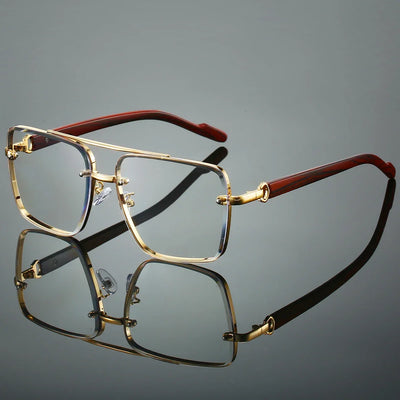 Lunettes de soleil de conduite carrées en métal pour femmes