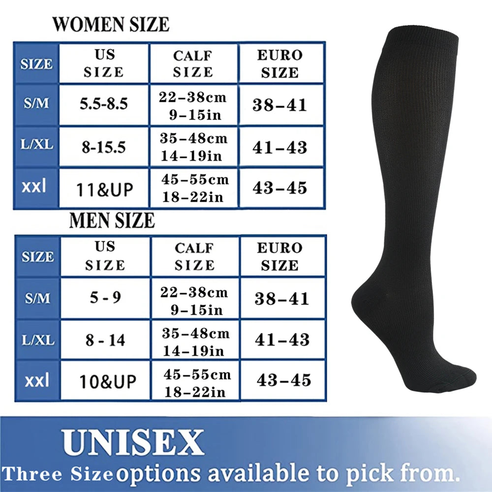 Varicose Veins Compression Socks Fit For Golf Rugby Running Hiking Sports For Anti Fatigue Driving Travel Flight Women Men Socks - Maliame Store