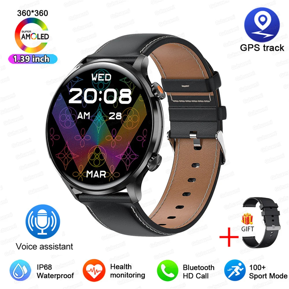 2025 New Smartwatch Women AMOLED HD Screen Always On Display Bluetooth Call IP68 Waterproof GPS Smart Men Watch For Android ios - Maliame Store