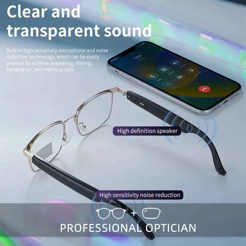 Prescription Photochromic Sunglasses - Bluetooth Smart Glasses for Myopia