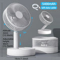 Ventilateur de bureau oscillant portable KASYDoFF, 8 pouces et 5400 mAh, fonctionnant sur batterie USB avec 4 vitesses de flux d'air puissant, ventilateur personnel pliable
