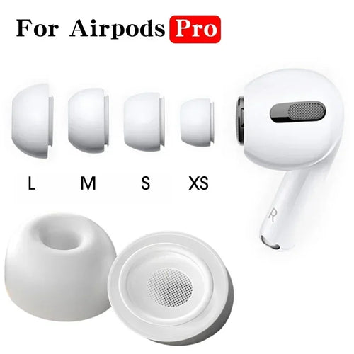 Replacement Eartips For AirPods Pro 1st 2nd Ear Tips Buds Silicone Rubber Eartips Earbuds Cap Gel Accessories XS/S/M/L White - Maliame Store