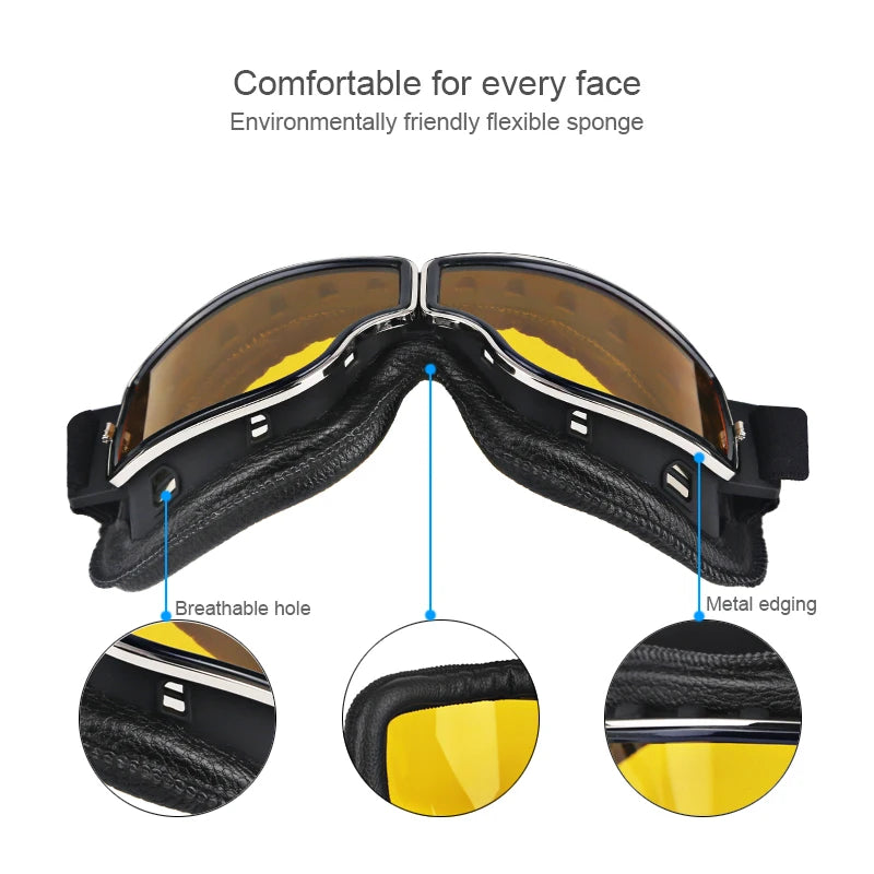 Retro Helmet Goggles For Motorcycle Universal Motocross Glasses With Breathable Hole Sunglasses Accessories Motorcycle Glasses - Maliame Store