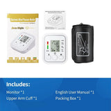 Monitor de presión arterial portátil, tonómetro digital, monitor de frecuencia cardíaca, equipo de presión arterial de brazo, automático, profesional, médico 