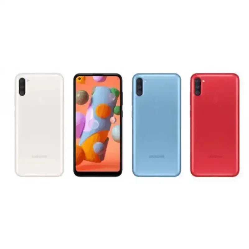 Samsung A11 4G, smartphone Android, écran LCD 6,4 pouces, 3 Go de RAM, 32 Go de ROM, batterie 4000 mAh, appareil photo 13 MP, débloqué, d'occasion. 