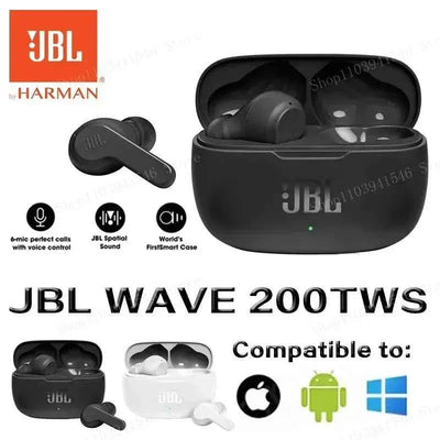 Auriculares JBL WAVE 200TWS: Auriculares deportivos verdaderamente inalámbricos Bluetooth 5.0 con micrófono