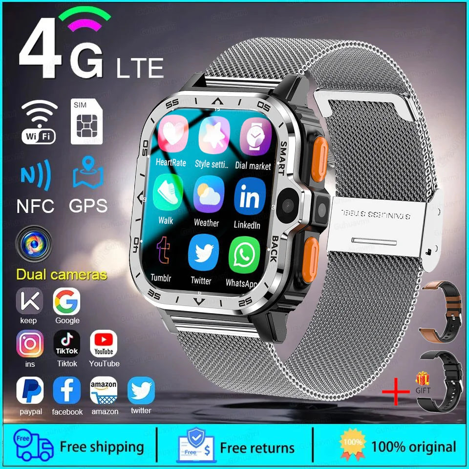 New For XIAOMI PGD Android Smart Watch Men GPS 16G/64G ROM Storage HD Dual Camera  2G 4G SIM WIFI Wireless Fast Internet Access - Maliame Store