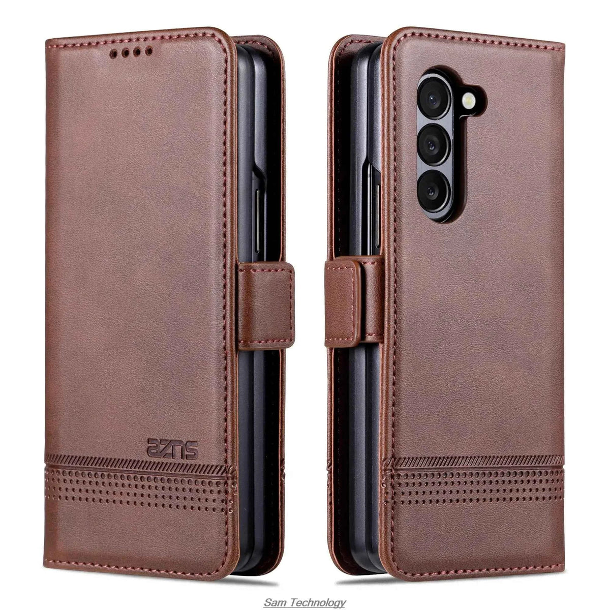 Magnetic Adsorption Leather Fitted Case: Samsung Z Fold 5 6 7 4 3 5G - Maliame Store