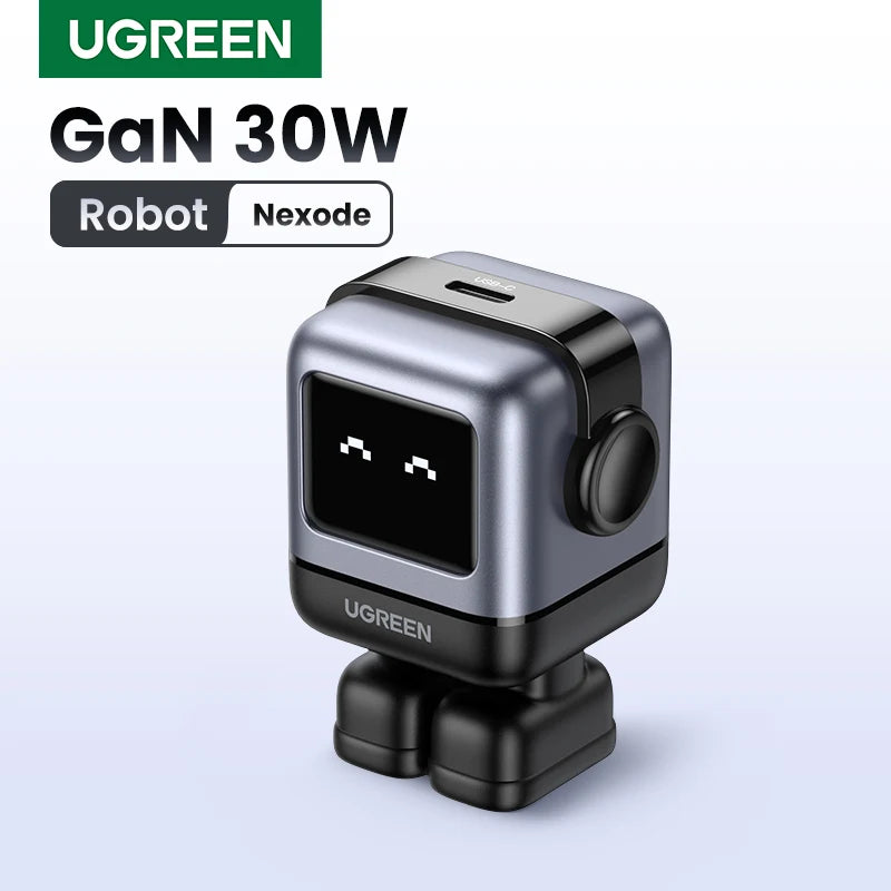 【US Plug】UGREEN 30W 65W GaN Charger Robot Design PD3.0 Fast Charger PPS for iPhone 17 16 Macbook Laptops Samsung XiaomiTablets - Maliame Store