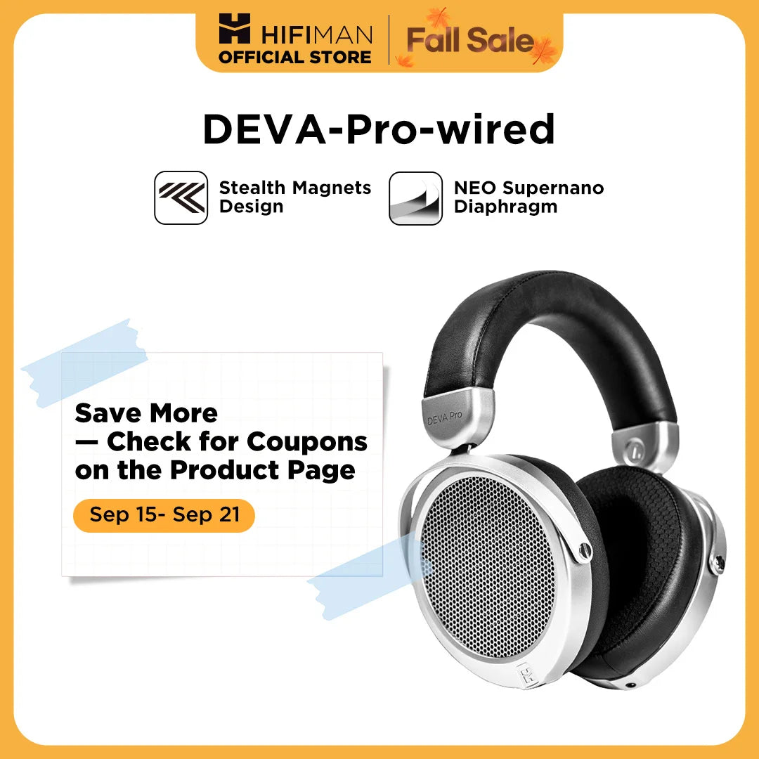 HIFIMAN Deva-Pro Over-Ear Open-Back Planar Magnetic Headphone with Stealth Magnets-Wired Version
