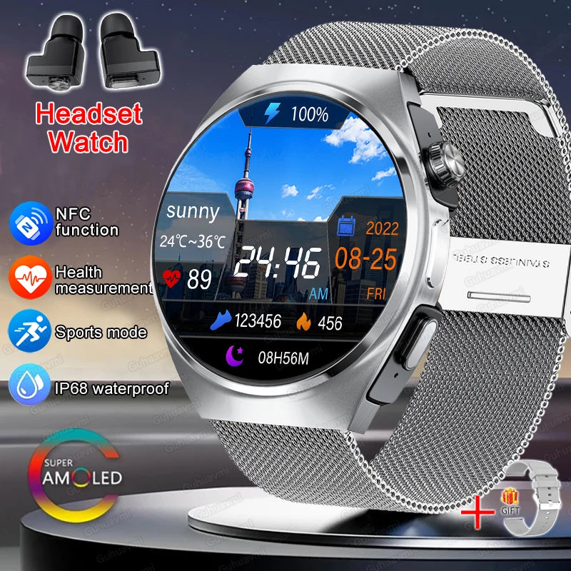 Montre connectée 2-en-1 avec écouteurs sans fil