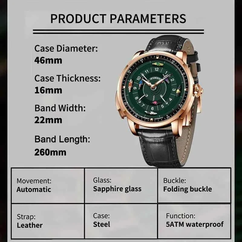 Pindu Horse Gambling Series Men's Full Automatic Mechanical Watch European Racing Roulette Entertainment Design Party Watch - Maliame Store