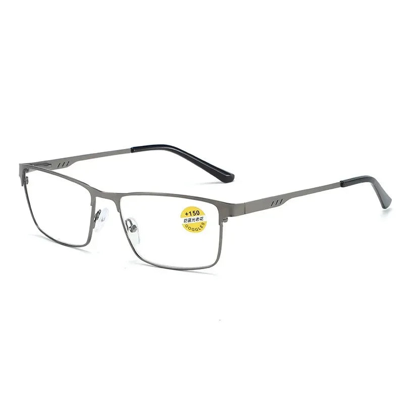 Fashion Reading Glasses For Men High Quality Blue Light BLocking Prescription Eyeglasses Frame With Spring Hinge +75+125+175+225 - Maliame Store