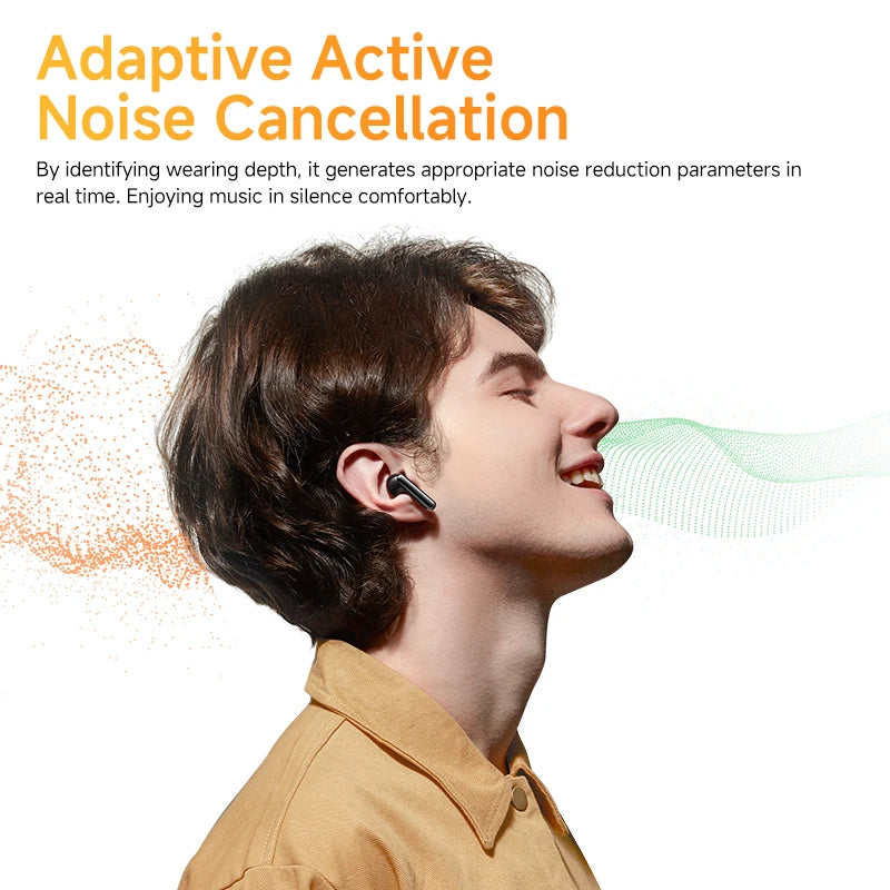 QCY HT10 AilyBuds Pro+ ANC Wireless Earphone Hi-Res Audio with LDAC Bluetooth 5.3 Earbuds 6 Mic AI HD Call Multipoint Connection - Maliame Store