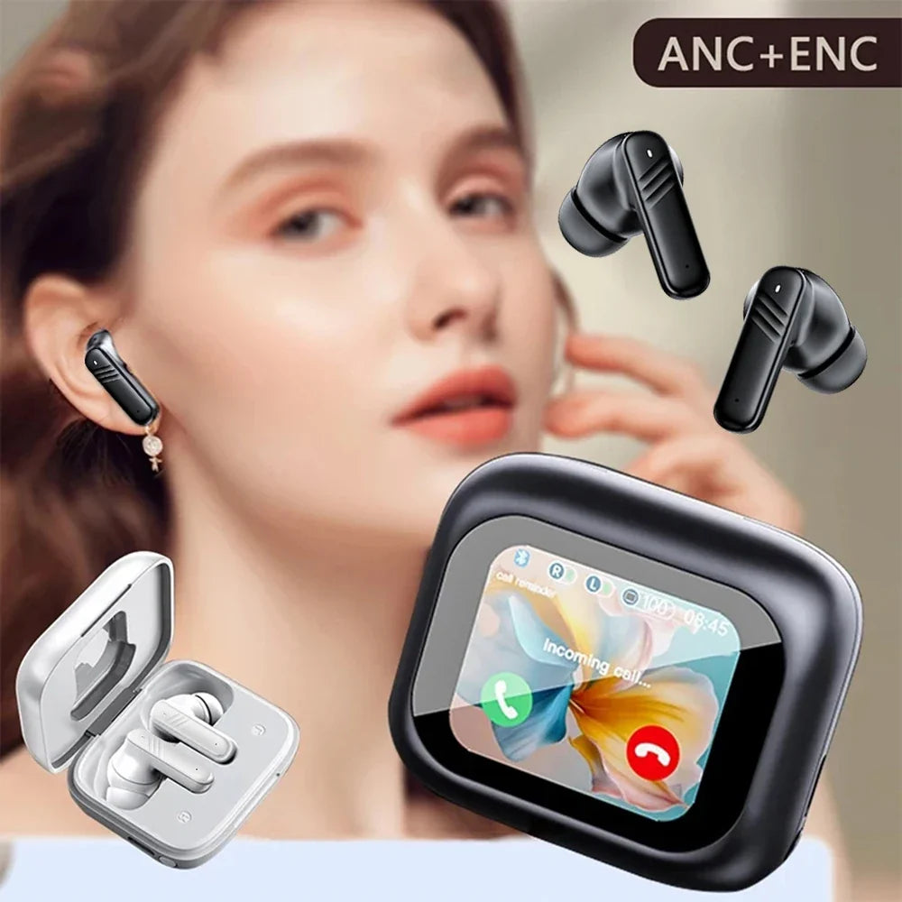 In-Ear Wireless Noise Cancelling Earbuds Bluetooth 5.4 with ANC Touchscreen and MIC - Maliame Store