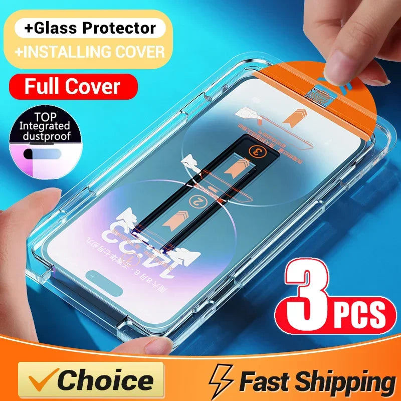 Oleophobic Coating Dust Free Easy Installation Screen Protector For iPhone 14 11 13 12 15 Pro Max Mini XS X XR 15 16 Plus Glass - Maliame Store