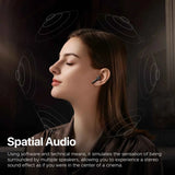 Auriculares inalámbricos SoundPEATS T3 Pro con cancelación activa de ruido, Bluetooth V5.4, 4 micrófonos, controlador de 12 mm y conexión multipunto.