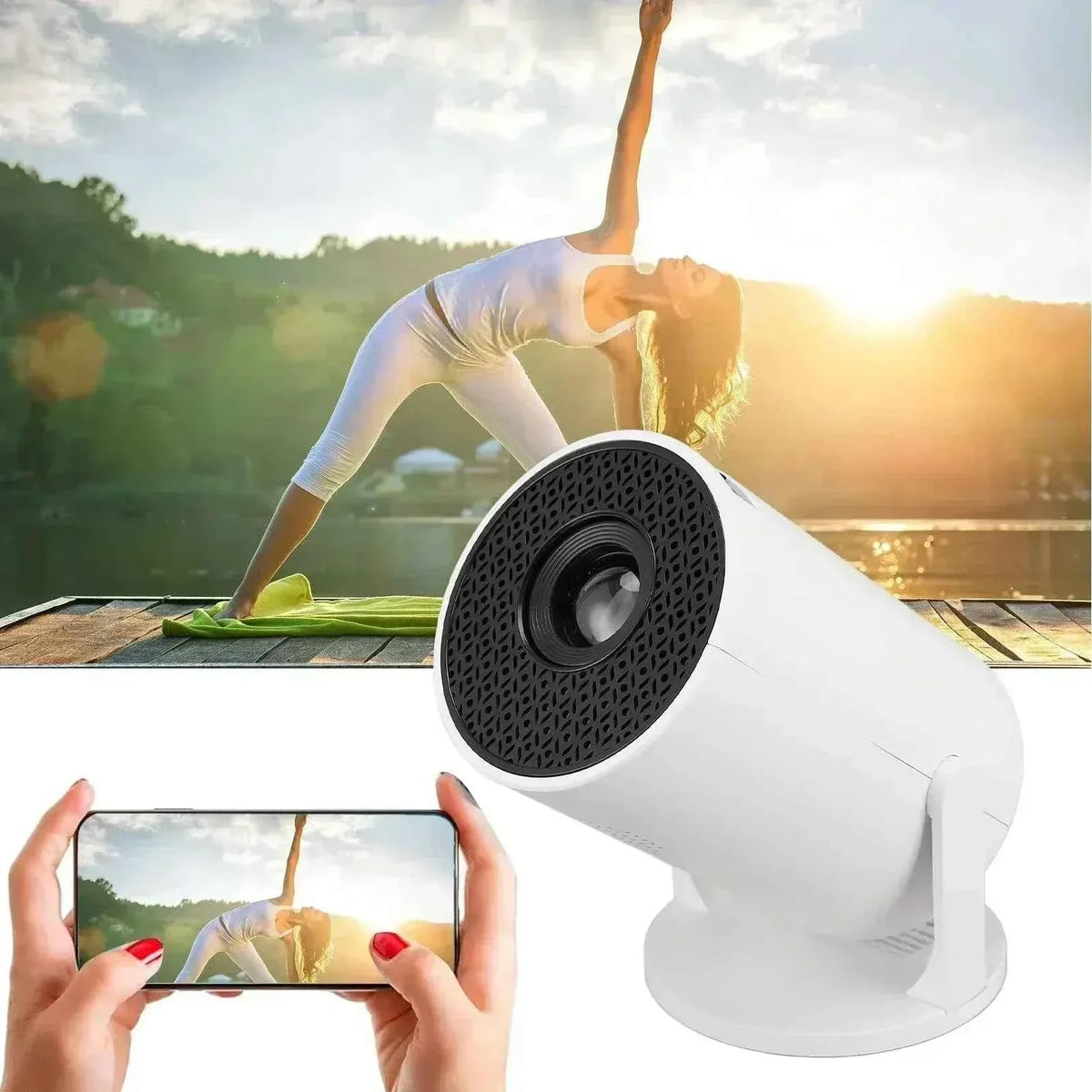 Projector HY300 4K Android 11 Dual Wifi6 260ANSI Allwinner H713 BT5.0 1080P 1280*720P Home Cinema Outdoor Projetor - Maliame Store