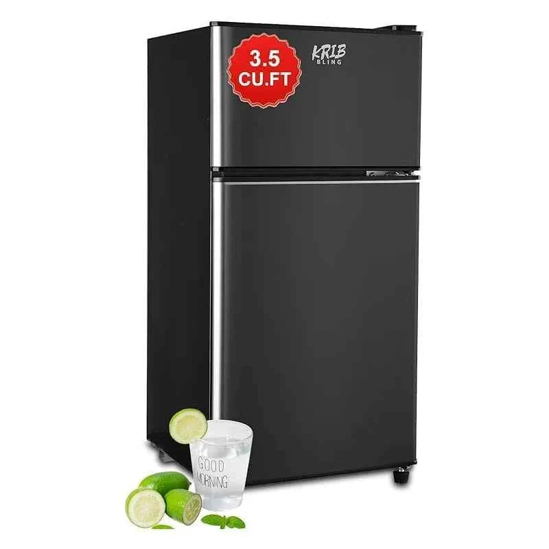 Mini Fridge with Freezer, 2.9 Cu.Ft Small Fridge, Energy Saving, Low Noise,7 Adjustable Thermostat, Double Door Refrigerator - Maliame Store
