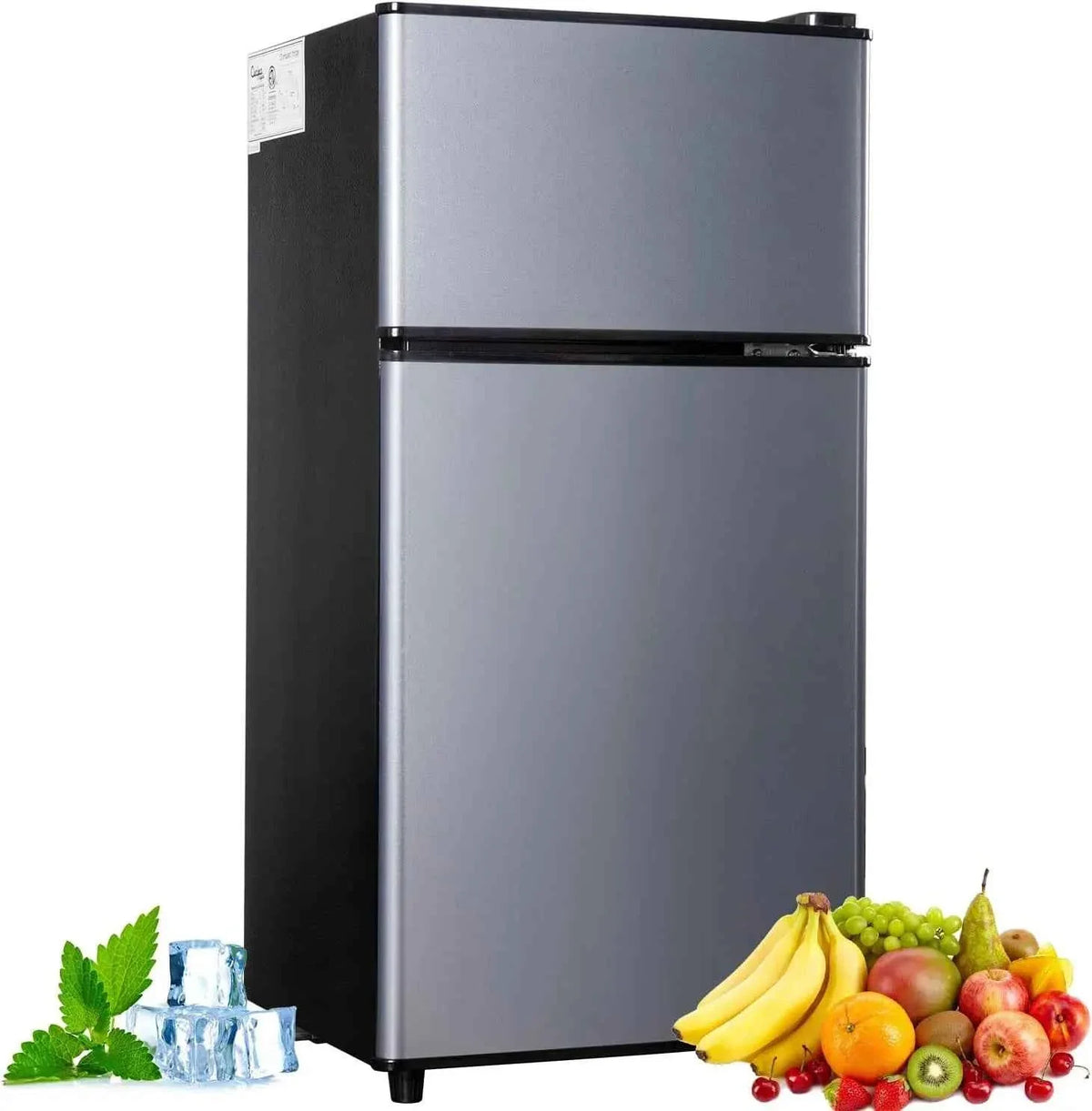 Mini Fridge with Freezer, 2.9 Cu.Ft Small Fridge, Energy Saving, Low Noise,7 Adjustable Thermostat, Double Door Refrigerator - Maliame Store