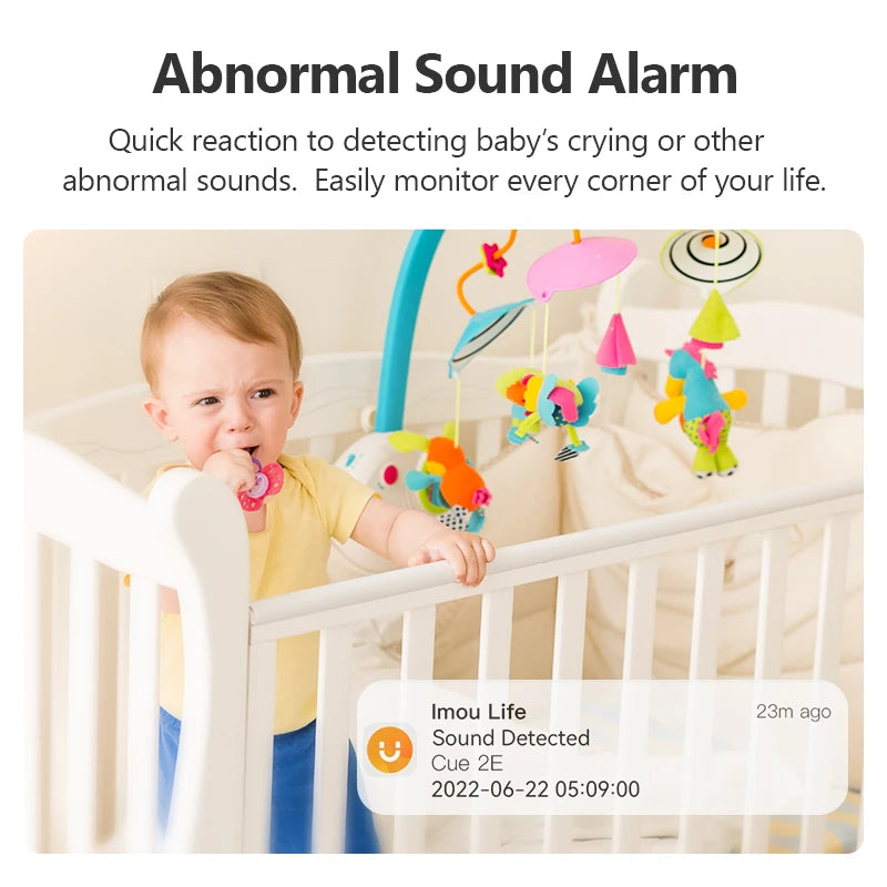 Caméra de sécurité Wifi d'intérieur IMOU Cue 2E 3MP, moniteur bébé, détection humaine, vision nocturne, caméra IP, surveillance vidéo